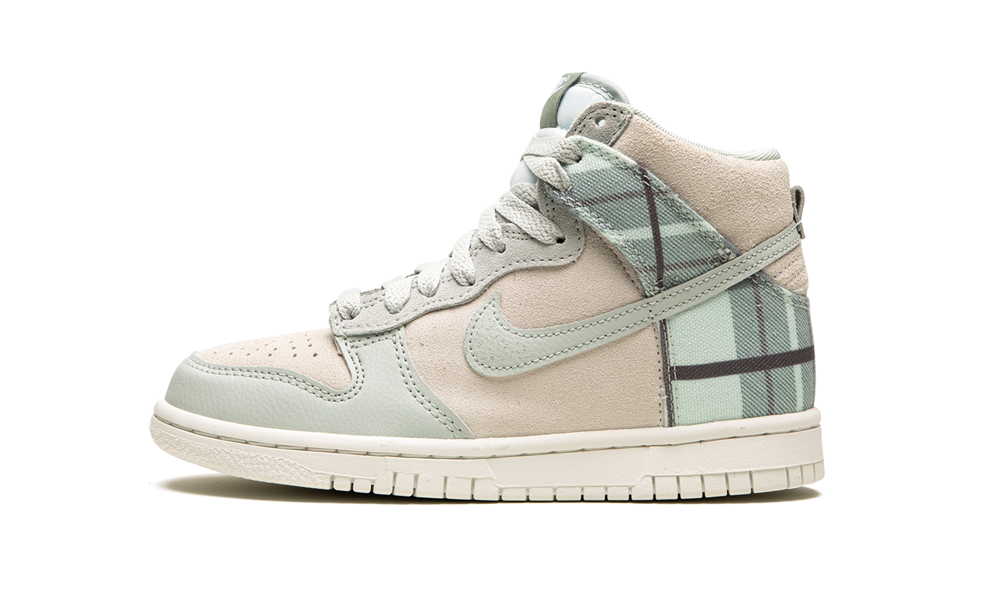 Nike Dunk High SE Tartan Plaid White Light Green (GS)