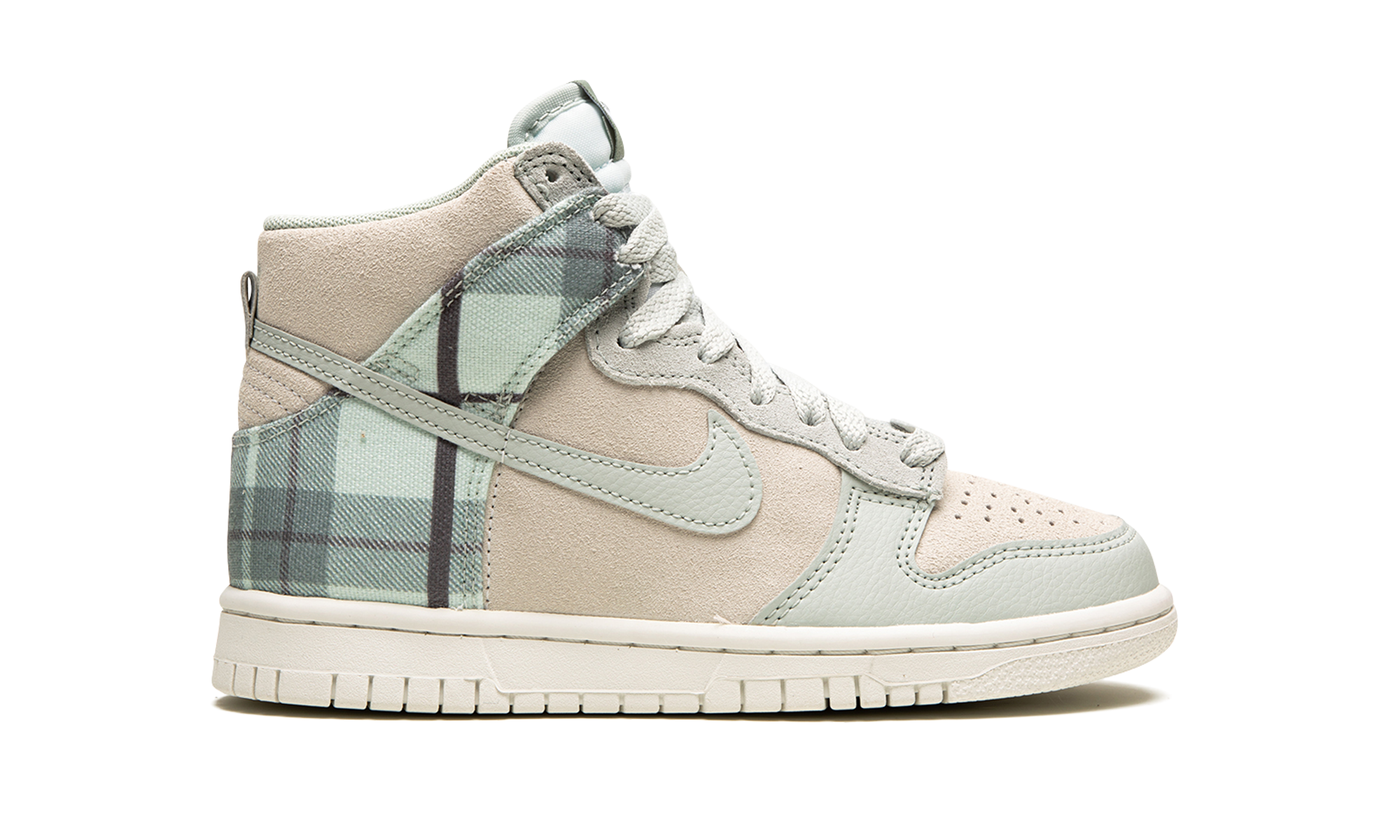 Nike Dunk High SE Tartan Plaid White Light Green (GS)