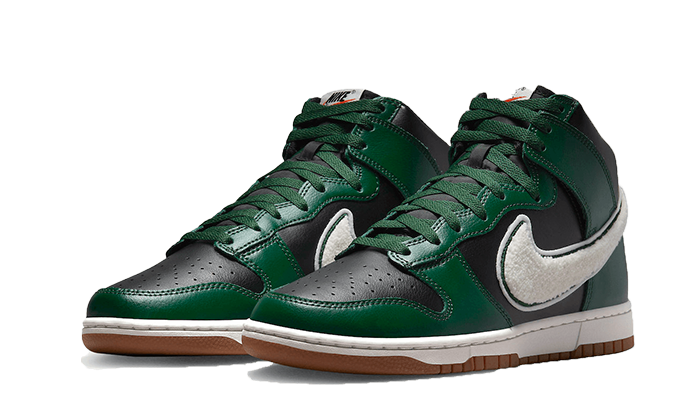 Nike Dunk High Swoosh caterpillar Black Green 2